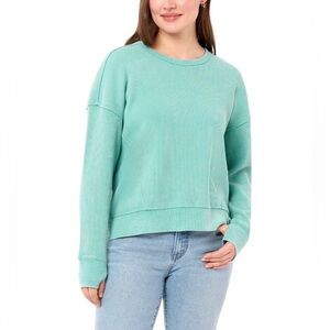 Women's Seafoam Green Waffle Knit Pullover